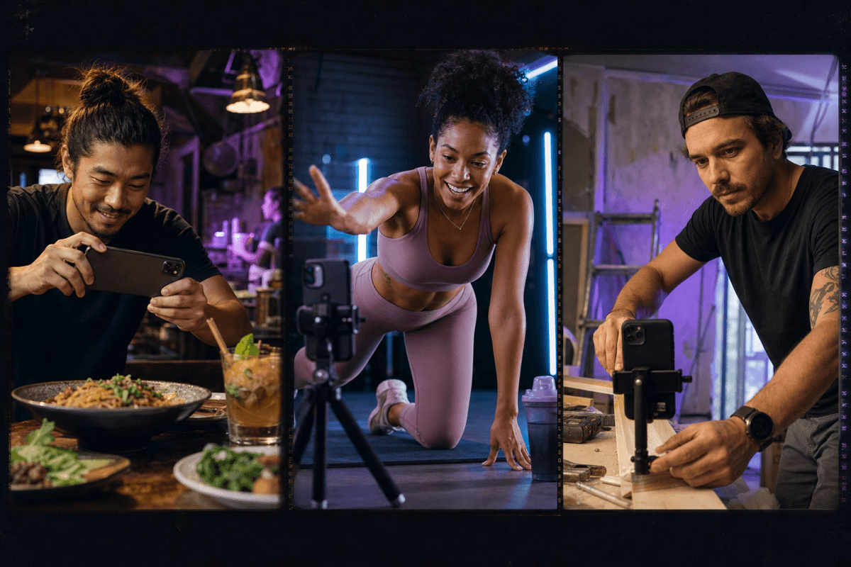 Micro-creators making food, fitness and home content